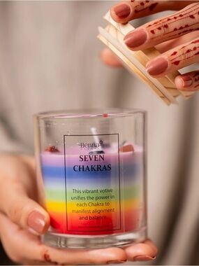 Seven Chakras Crystal 100% Pure Essential Oils Soy/Paraffin Wax Candle-Multi